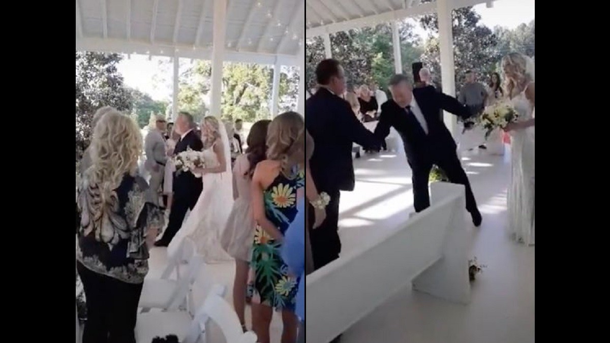 Bride's dad asks her stepdad to join walk down the aisle