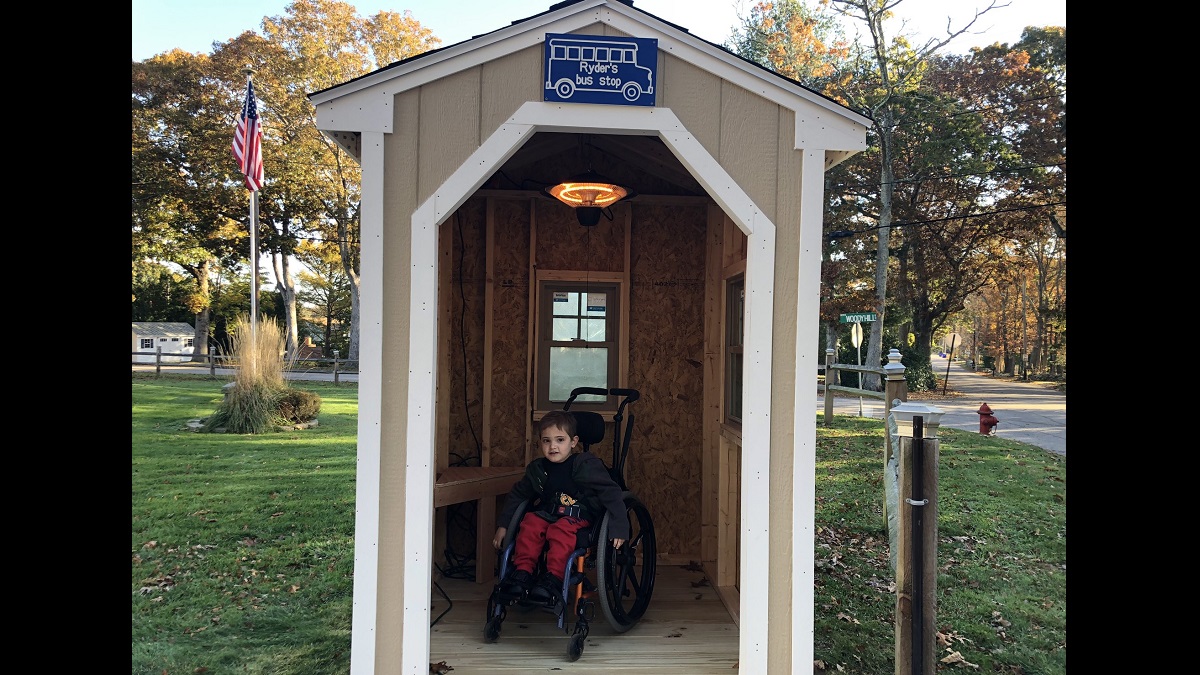 bus stop shelter for kid with wheelchair